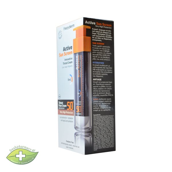 FREZYDERM ACTIVE S.SCREEN TINDED F.CREAM Spf50+50ML - Image 2