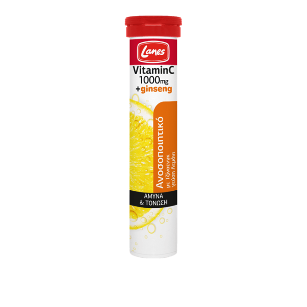 LANES EFF VIT C 1000MG+GINS LEM 20T RED