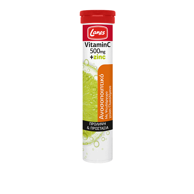 LANES EFF VIT C 500MG+ZINC LEMON 20T RED