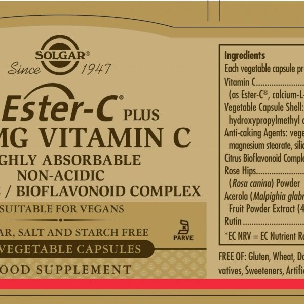 SOLGAR ESTER-C 500MG VEGICAPS 100S - Image 2