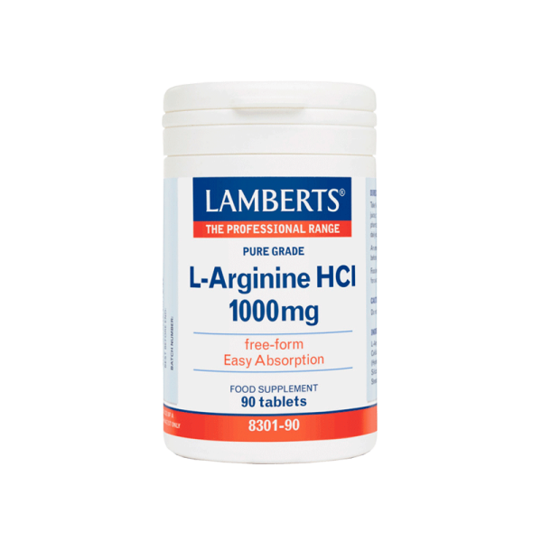 LAMBERTS L-ARGININE 1000MG 90CAPS NEW SIZE