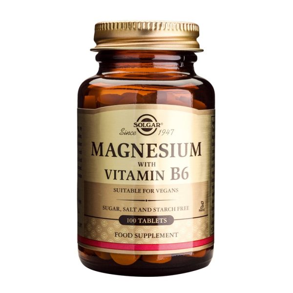 SOLGAR MAGNESIUM + B-6 TABS 100S