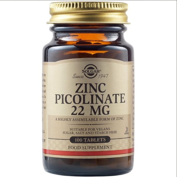 SOLGAR ZINC PICOLINATE  22MG TABS 100S