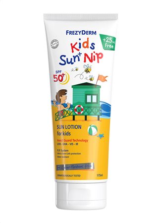 FREZYDERM KID'S SUN NIP SPF50+ 175ml Παιδικό Αντηλιακό με Εντομοαπωθητικές Ιδιότητες
