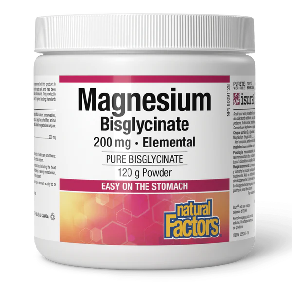 NATURAL FACTORS MAGNESIUM BISGLYCIN,200 MG POWD,145ΓΡ ΣΚ