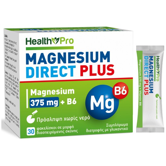 HEALTH PRO MAGNESIUM DIRECT PLUS 375mg +B6 DIRECT 30TABS